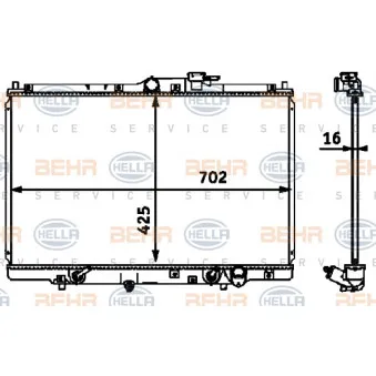 Radiateur, refroidissement du moteur HELLA 8MK 376 718-521