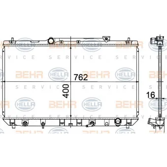 Radiateur, refroidissement du moteur HELLA 8MK 376 718-531