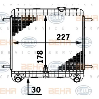 Radiateur, refroidissement du moteur HELLA 8MK 376 718-561