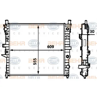 Radiateur, refroidissement du moteur HELLA 8MK 376 718-571