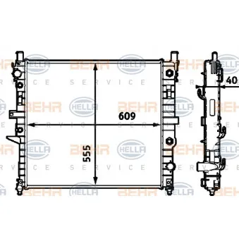 Radiateur, refroidissement du moteur HELLA 8MK 376 718-591