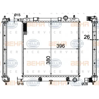 Radiateur, refroidissement du moteur HELLA 8MK 376 718-621