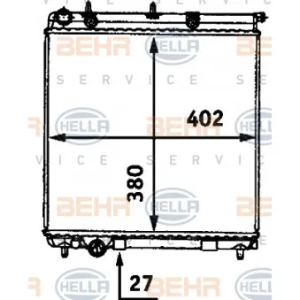 Radiateur, refroidissement du moteur HELLA 8MK 376 718-641