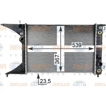 Radiateur, refroidissement du moteur HELLA 8MK 376 718-651
