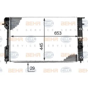Radiateur, refroidissement du moteur HELLA 8MK 376 718-661