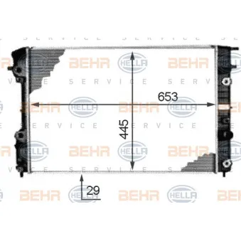 Radiateur, refroidissement du moteur HELLA 8MK 376 718-671