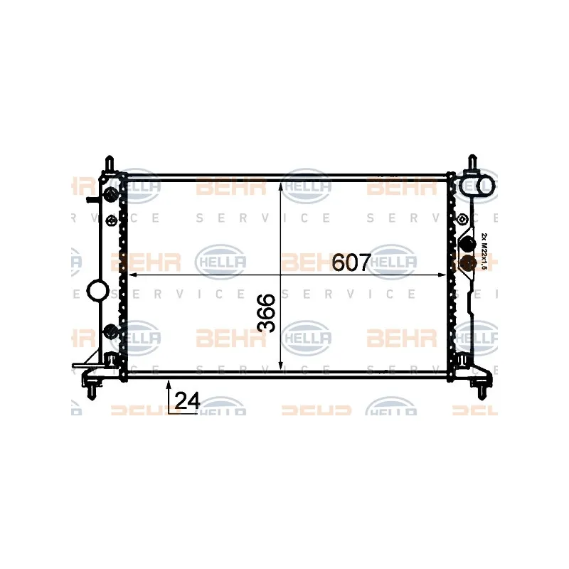 Radiateur, refroidissement du moteur HELLA 8MK 376 718-711