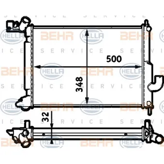 Radiateur, refroidissement du moteur HELLA 8MK 376 718-721