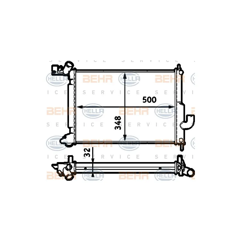 Radiateur, refroidissement du moteur HELLA 8MK 376 718-721