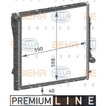 Radiateur, refroidissement du moteur HELLA 8MK 376 718-751
