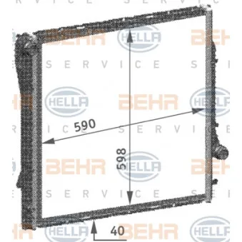 Radiateur, refroidissement du moteur HELLA 8MK 376 718-754