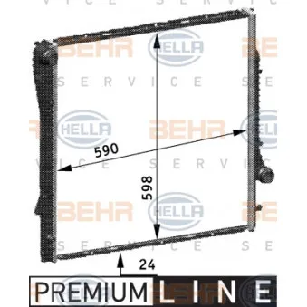 Radiateur, refroidissement du moteur HELLA 8MK 376 718-761