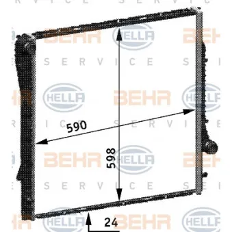 Radiateur, refroidissement du moteur HELLA 8MK 376 718-764
