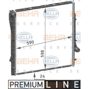 Radiateur, refroidissement du moteur HELLA 8MK 376 718-771