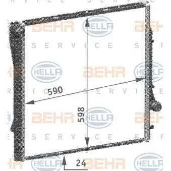 Radiateur, refroidissement du moteur HELLA 8MK 376 718-774