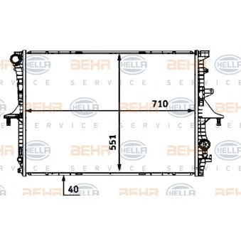 Radiateur, refroidissement du moteur HELLA 8MK 376 718-784