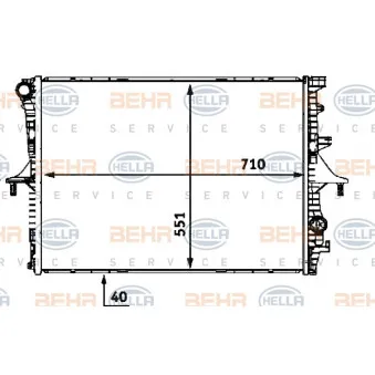 Radiateur, refroidissement du moteur HELLA 8MK 376 719-004