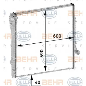 Radiateur, refroidissement du moteur HELLA 8MK 376 719-041