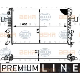 Radiateur, refroidissement du moteur HELLA 8MK 376 719-061