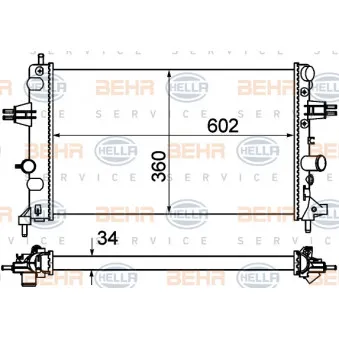 Radiateur, refroidissement du moteur HELLA 8MK 376 719-064
