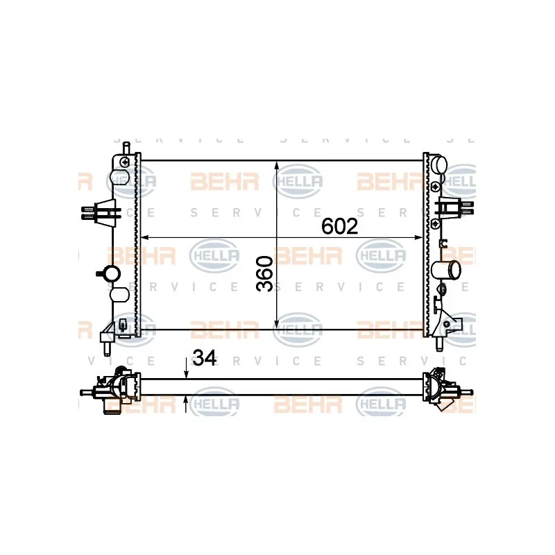 Radiateur, refroidissement du moteur HELLA 8MK 376 719-064