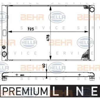 Radiateur, refroidissement du moteur HELLA 8MK 376 719-081