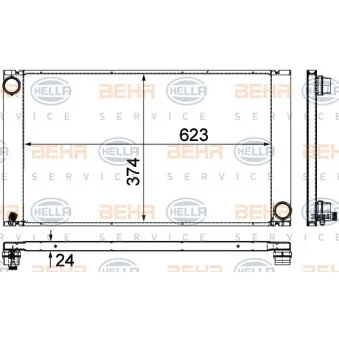 Radiateur, refroidissement du moteur HELLA 8MK 376 719-111