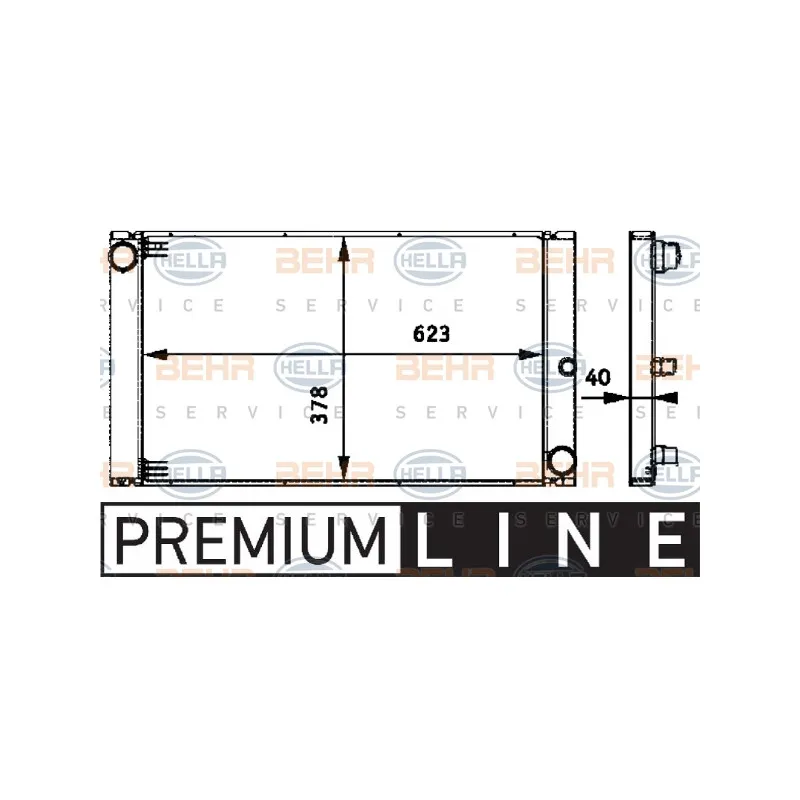 Radiateur, refroidissement du moteur HELLA 8MK 376 719-121
