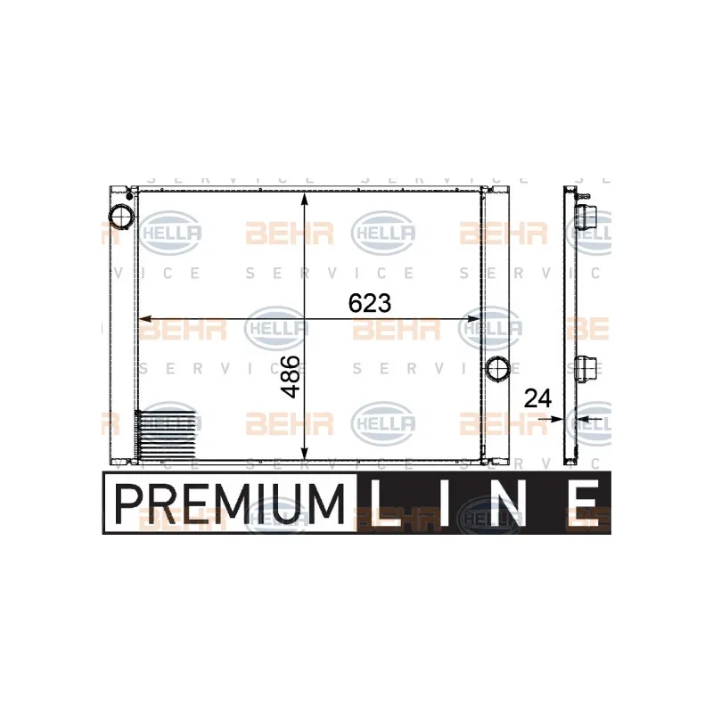 Radiateur, refroidissement du moteur HELLA 8MK 376 719-141