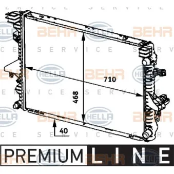 Radiateur, refroidissement du moteur HELLA 8MK 376 719-161