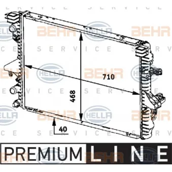 Radiateur, refroidissement du moteur HELLA 8MK 376 719-171