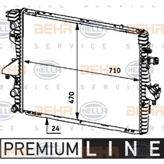 Radiateur, refroidissement du moteur HELLA 8MK 376 719-181