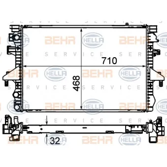 Radiateur, refroidissement du moteur HELLA 8MK 376 719-184
