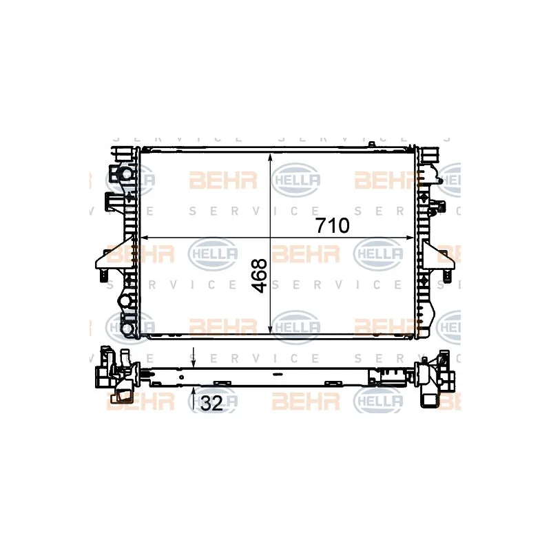 Radiateur, refroidissement du moteur HELLA 8MK 376 719-184