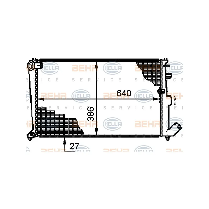 Radiateur, refroidissement du moteur HELLA 8MK 376 719-201