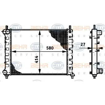 Radiateur, refroidissement du moteur HELLA 8MK 376 719-251