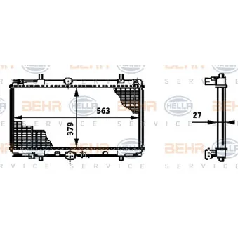 Radiateur, refroidissement du moteur HELLA 8MK 376 719-291