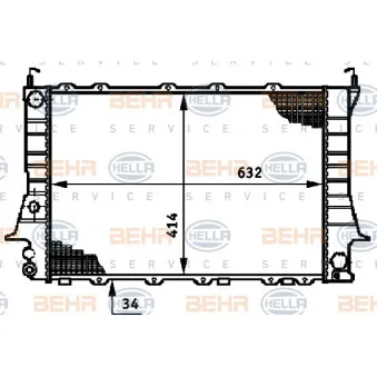 Radiateur, refroidissement du moteur HELLA 8MK 376 719-351