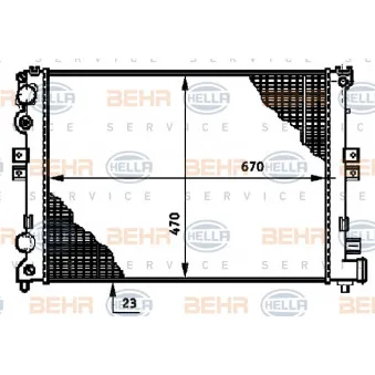 Radiateur, refroidissement du moteur HELLA 8MK 376 719-474