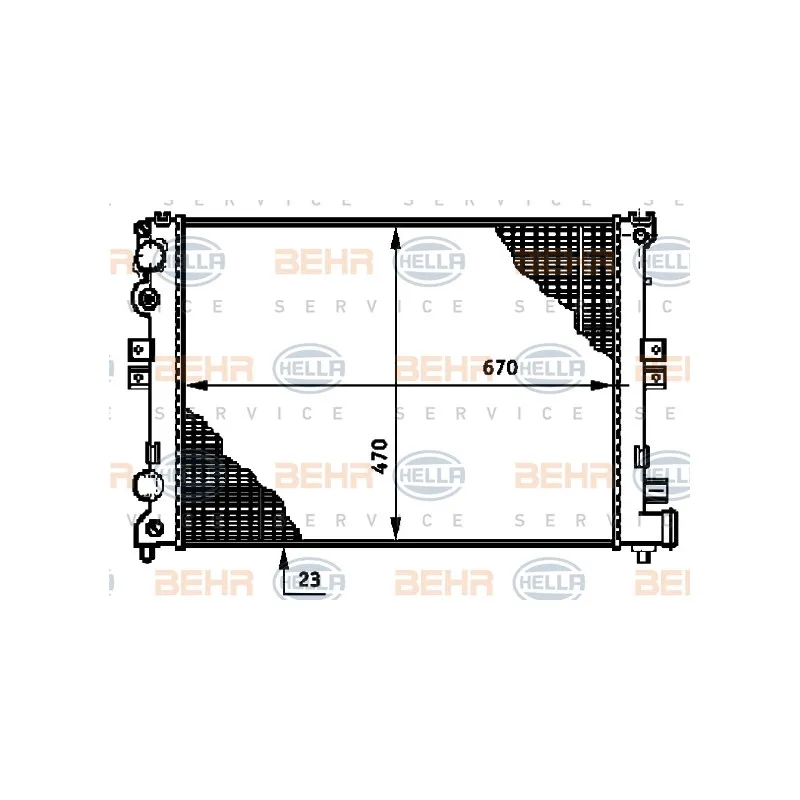 Radiateur, refroidissement du moteur HELLA 8MK 376 719-474
