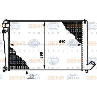 Radiateur, refroidissement du moteur HELLA 8MK 376 719-481