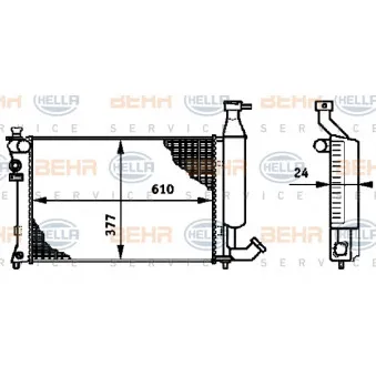 Radiateur, refroidissement du moteur HELLA 8MK 376 719-501