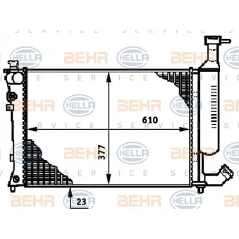 Radiateur, refroidissement du moteur HELLA 8MK 376 719-511