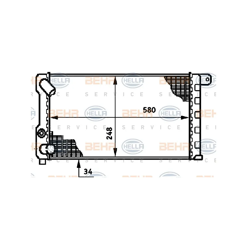 Radiateur, refroidissement du moteur HELLA 8MK 376 719-521