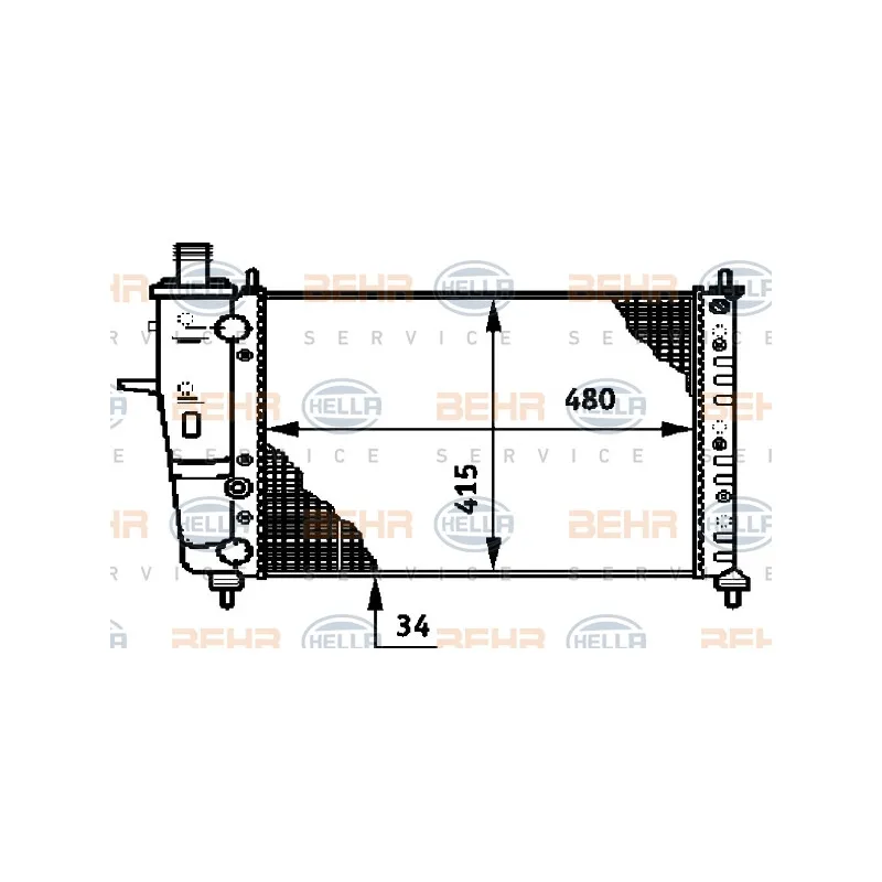 Radiateur, refroidissement du moteur HELLA 8MK 376 719-531