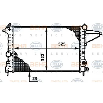 Radiateur, refroidissement du moteur HELLA 8MK 376 719-561