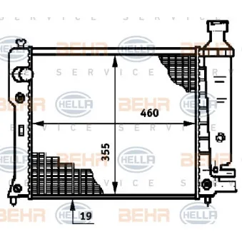 Radiateur, refroidissement du moteur HELLA 8MK 376 719-571