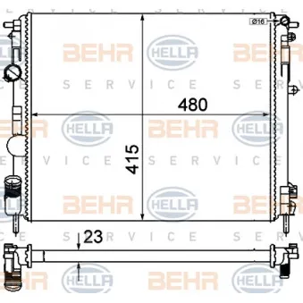 Radiateur, refroidissement du moteur HELLA 8MK 376 719-691