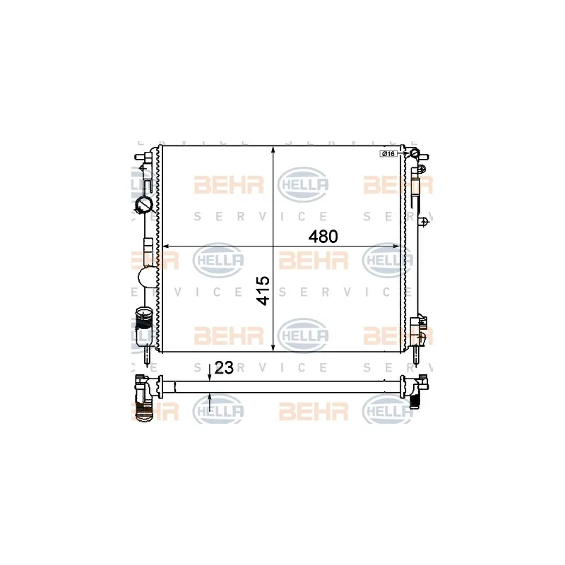 Radiateur, refroidissement du moteur HELLA 8MK 376 719-691