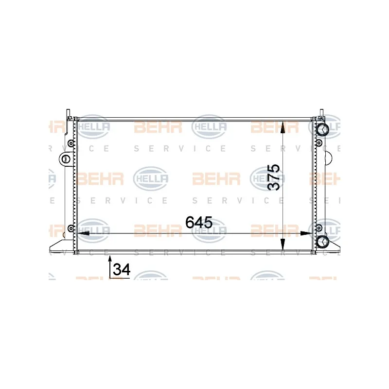 Radiateur, refroidissement du moteur HELLA 8MK 376 719-711